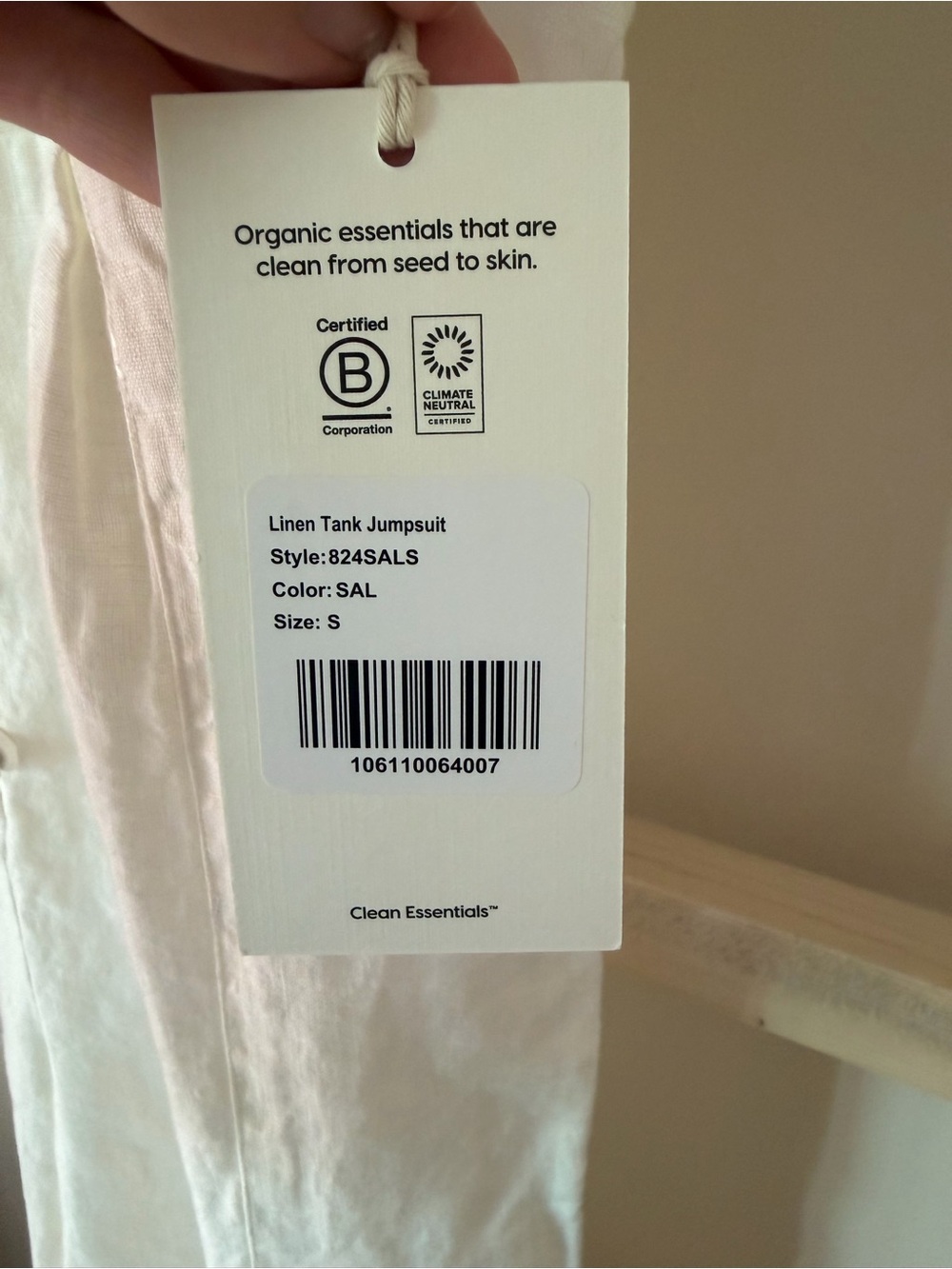 MATE the Label Cream Button-Front Linen Jumpsuit - Picture 4 of 5